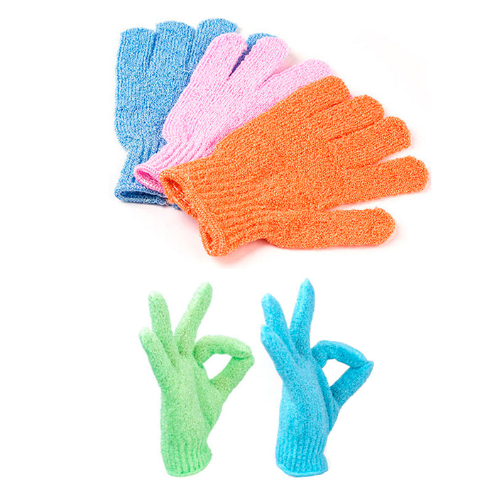 4 Pairs Heavy Exfoliate Glove Dead Skin Bath Shower Spa Massage Body Scrub Loofa
