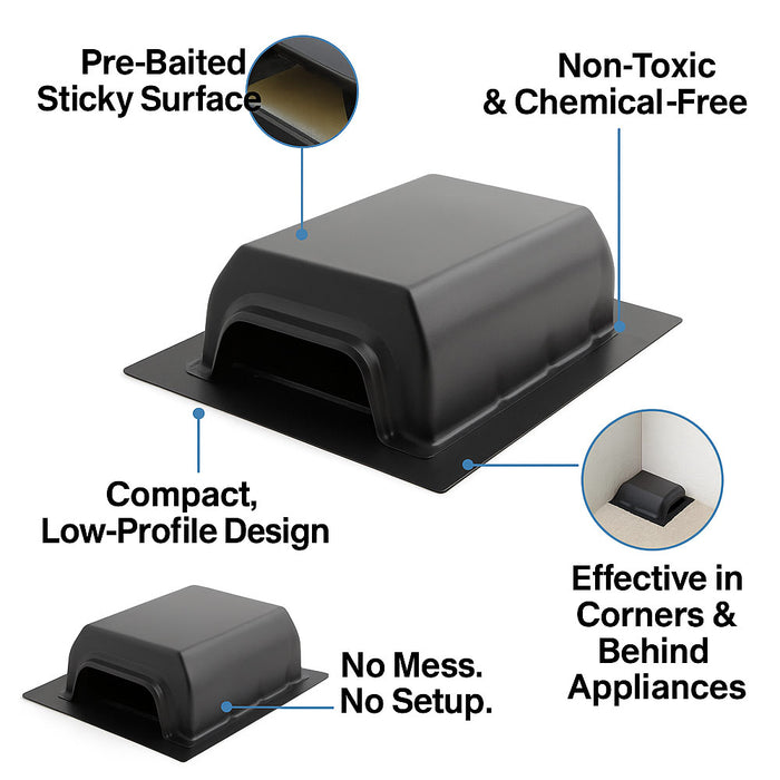 4 Roach Glue Traps Board Pest Insect Rodent Bugs Killer Control Cockroach Catch