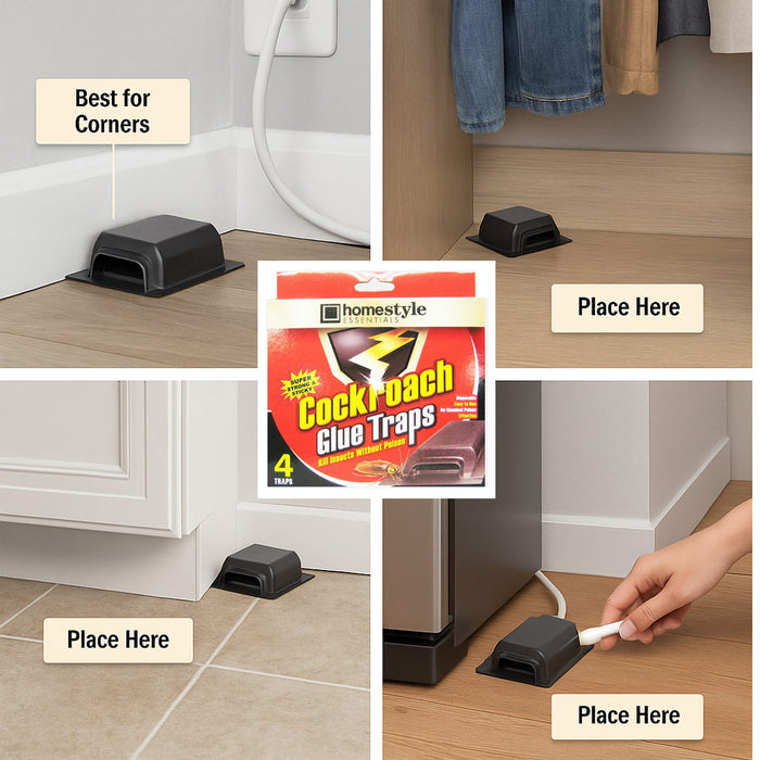 8 Pack Roach Glue Traps Board Pest Insect Rodent Bugs Killer Cockroach 3" x 2"