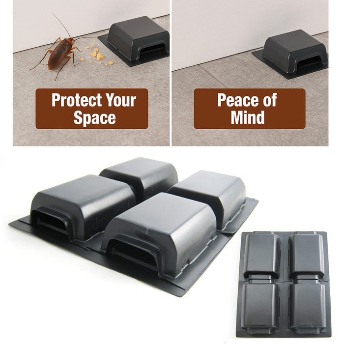 4 Roach Glue Traps Board Pest Insect Rodent Bugs Killer Control Cockroach Catch