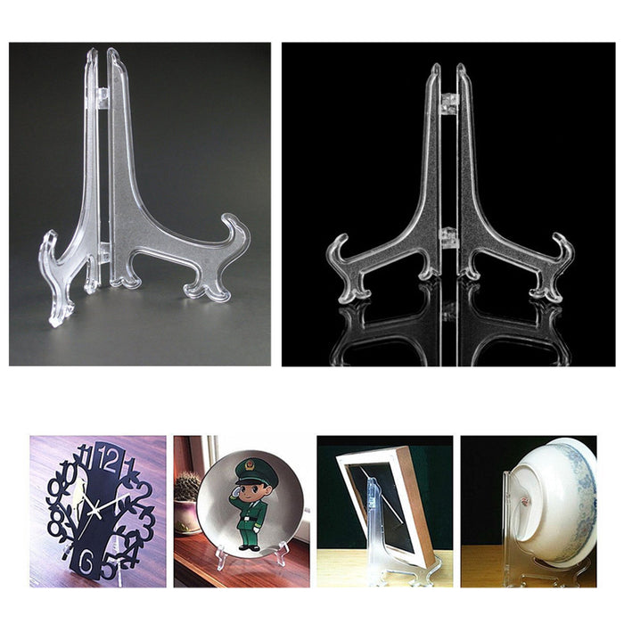 6pk 8 5/8" Acrylic Easel Stand Display Stand Plate Holder Clear Photo Home Decor