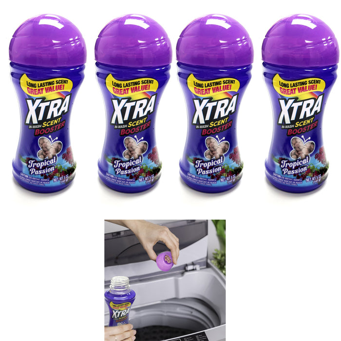 4Pk In Wash Scent Booster Beads Laundry Odor Eliminator Remover Tropical Passion