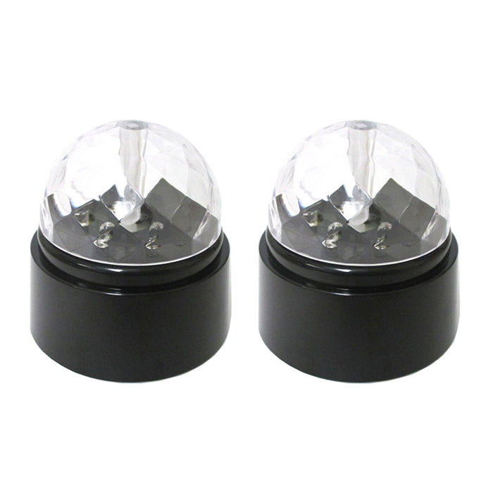 2 Portable Disco Lights LED Battery Stage Crystal Ball Strobe Disco Party Black