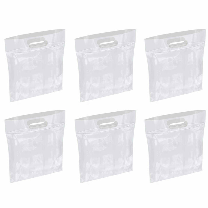 6PC Large Storage Bags Clear Zippered 15x17 Strong Resealable Clothes Organizer