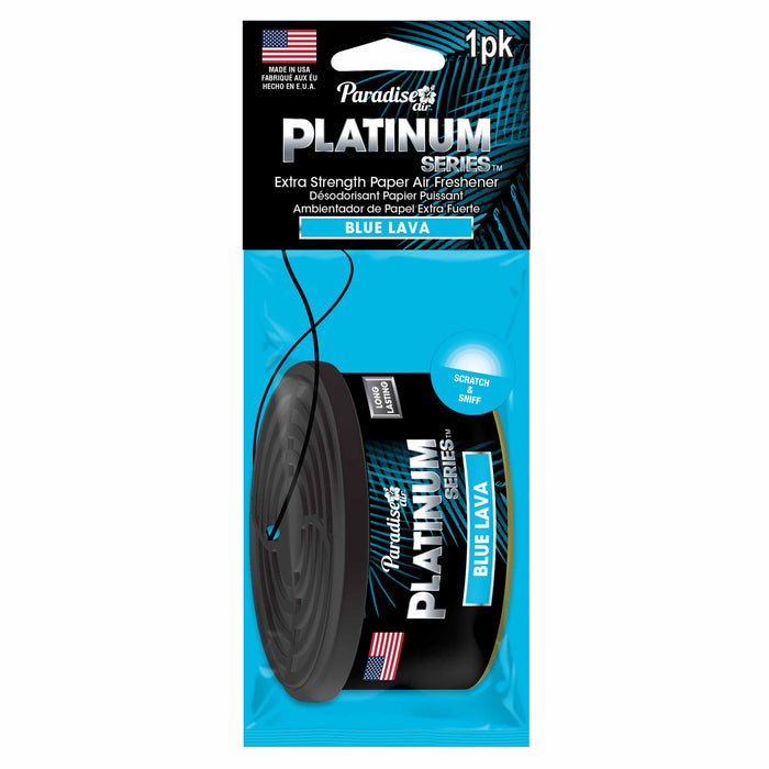 2 Pc Paradise Platinum Air Freshener Hanging Car Aroma Fragrance Scent Blue Lava
