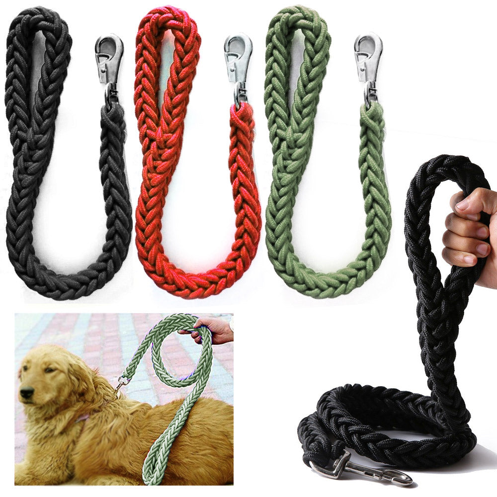 Strong Slip Rope Dog Training Leash - 4ft Heavy Duty Nylon, Padded Handle, For Medium/Large Dogs (Khaki, 1/2 Inch) - View #11