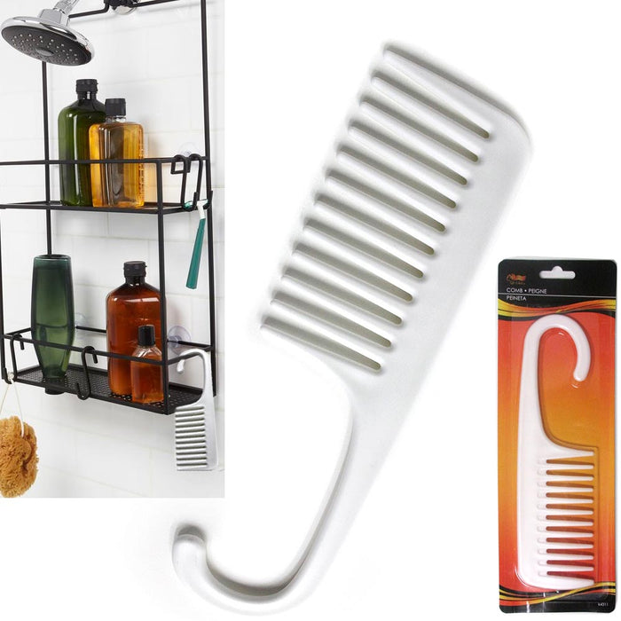 2 Large Wet Comb Detangling Hair Shower Salon Brush Wide Tooth Conditioning Hang
