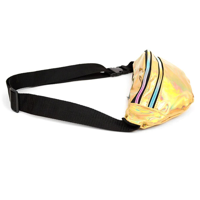 Shiny Fanny Pack Adjustable Belt Waist Bag Hip Rave Festival Hologram Bum Travel