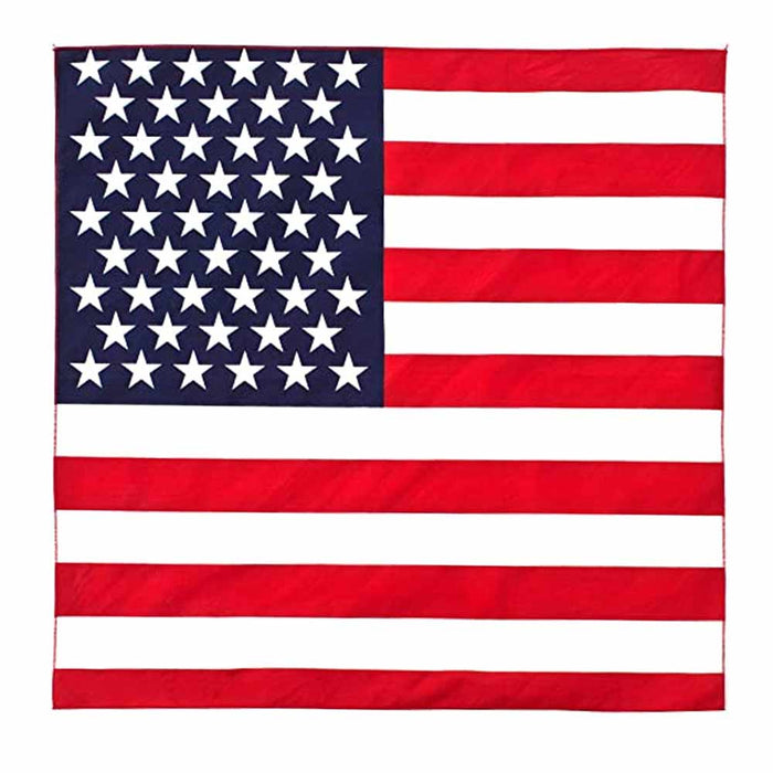 2 Pc USA Bandana American Flag Scarf Gaiter Cover Star Stripe Red Blue White 21"