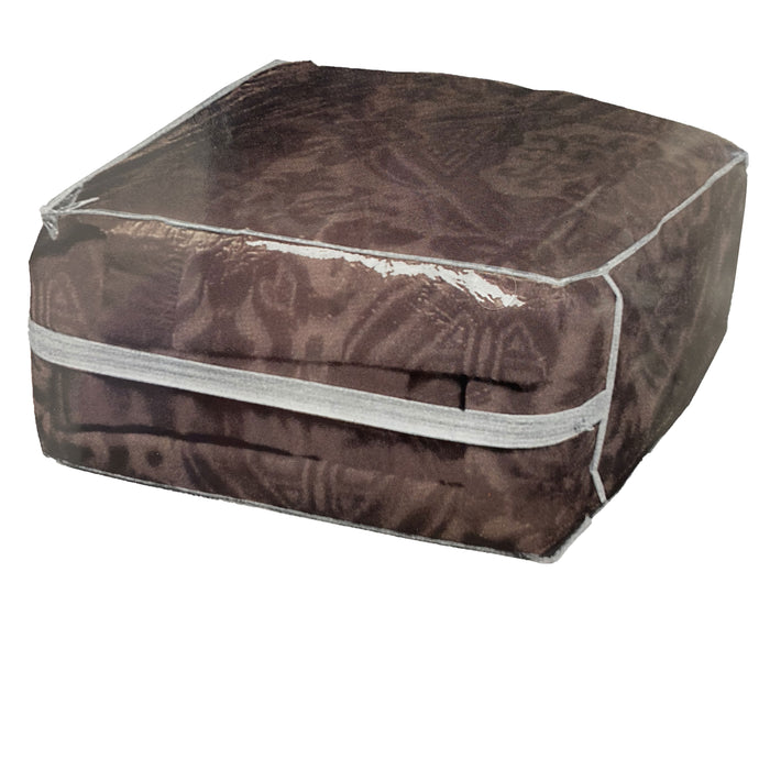 8 Pc Plastic Zippered Blanket Storage Bags Bed Sheets King Queen Comforter 25"