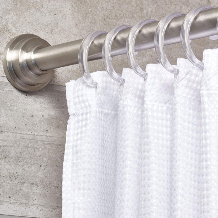 12 X Shower Curtain Rings Set Clear Plastic Hook Type C Shaped Rod Hooks Bath