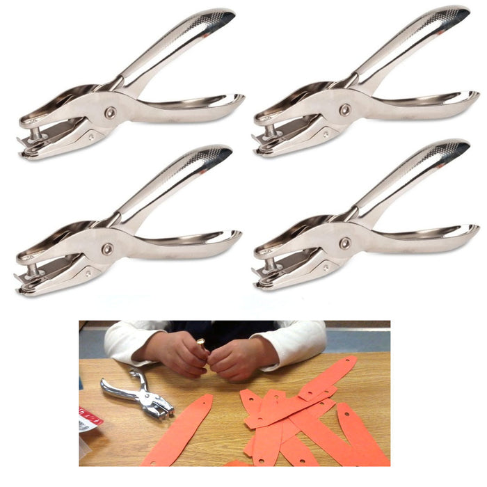 4 Paper Punch Plier Scissor Single Hand Hole Office Metal Puncher Scrapbook Tool