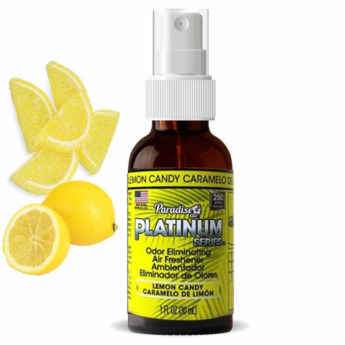 1 Pc Paradise Platinum Air Freshener Spray Odor Eliminate Fragrance Lemon Candy