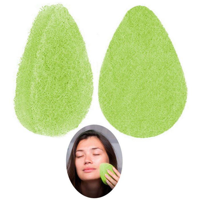 24 Face Cleansing Sponge Facial Daily Exfoliating Buff Pad Clean Green Tea Scrub