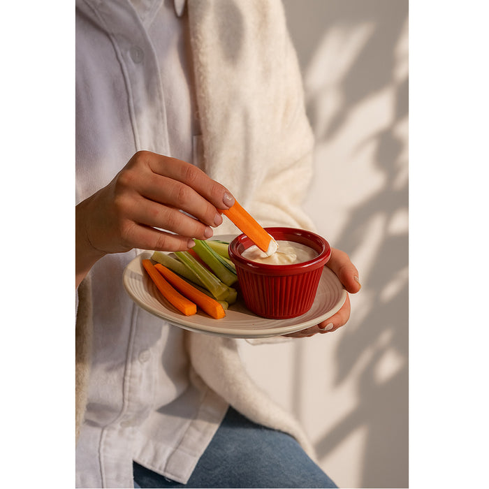 6 Mini Ramekins Red Melamine Condiment Bowl Souffle Dish Saucer Cups BPA Free