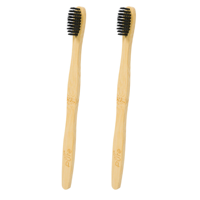 2 Pc Natural Bamboo Toothbrush Eco Dental Oral Care Brush Soft Bristle Handle