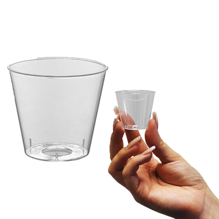 480pc Mini Cups 1oz Plastic Shot Glasses Jelly Drink Party Disposable Clear Bulk