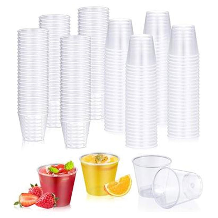 480pc Mini Cups 1oz Plastic Shot Glasses Jelly Drink Party Disposable Clear Bulk
