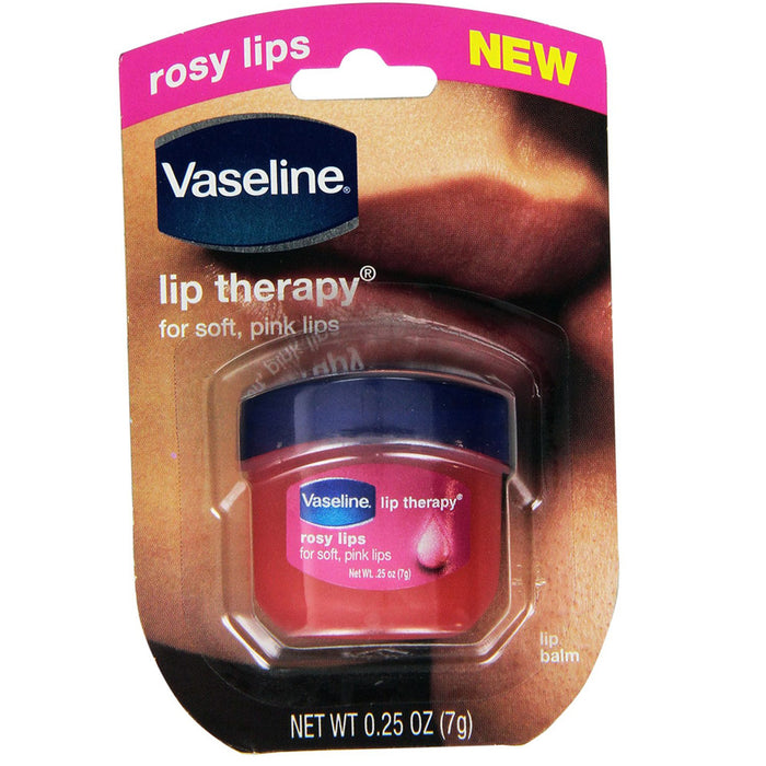 3 Vaseline Therapy Lip Balm Glowing 0.25 Oz Assorted Flavors Petroleum Mini Jars