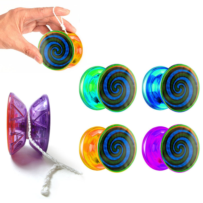 8 X YoYo Holographic Spiral Classic Yo Yo Spinning Toy Party Favor Children Game
