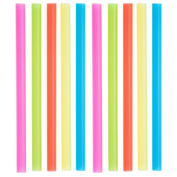 72 Jumbo Drinking Straws Wide Neon Milkshake Smoothie Plastic Bar BPA Free Large