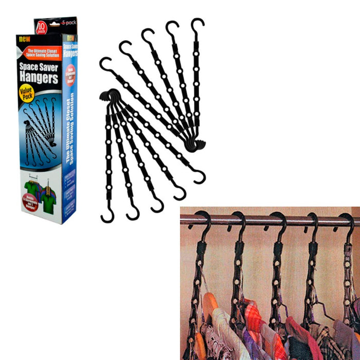 10 Pc Closet Organizer Space Saver Hangers Pants Rack Magic Hangers 5 In 1 New !
