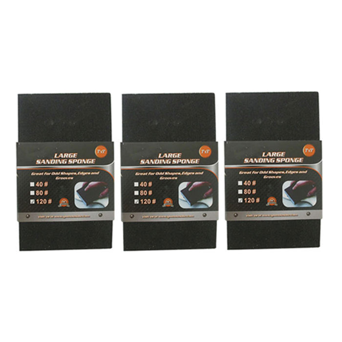 3 Pc Sanding Sponge Polishing Block Pad Set Sandpaper Foam Dual Angle Large Grit