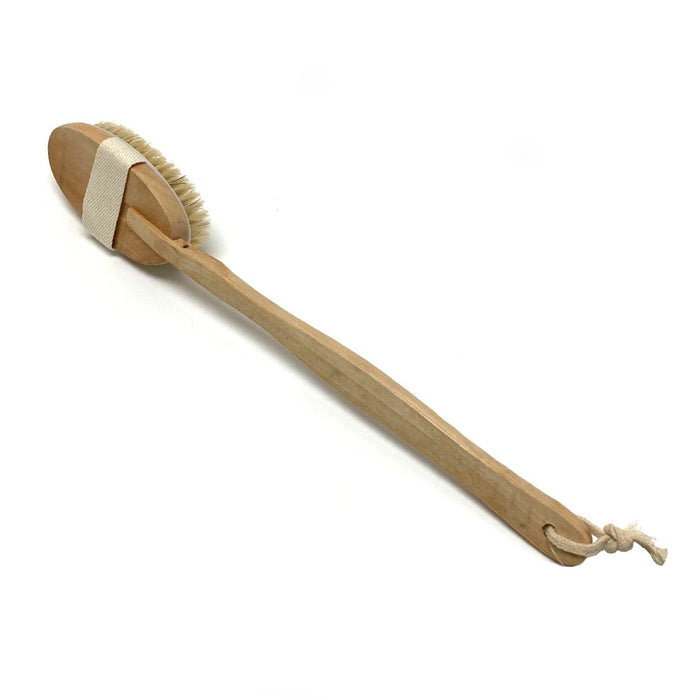 Premium Natural Bristle Wooden Bath Shower Body Back Dry Skin Brush Spa Scrubber