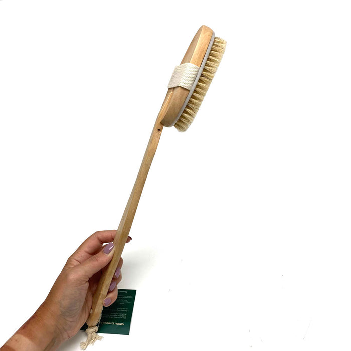 Premium Natural Bristle Wooden Bath Shower Body Back Dry Skin Brush Spa Scrubber