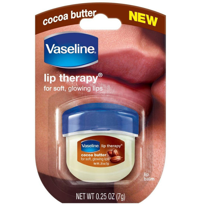 2 Vaseline Lip Therapy Balm Cocoa Butter 0.25 Oz Mini Jar Flavor Petroleum Jelly