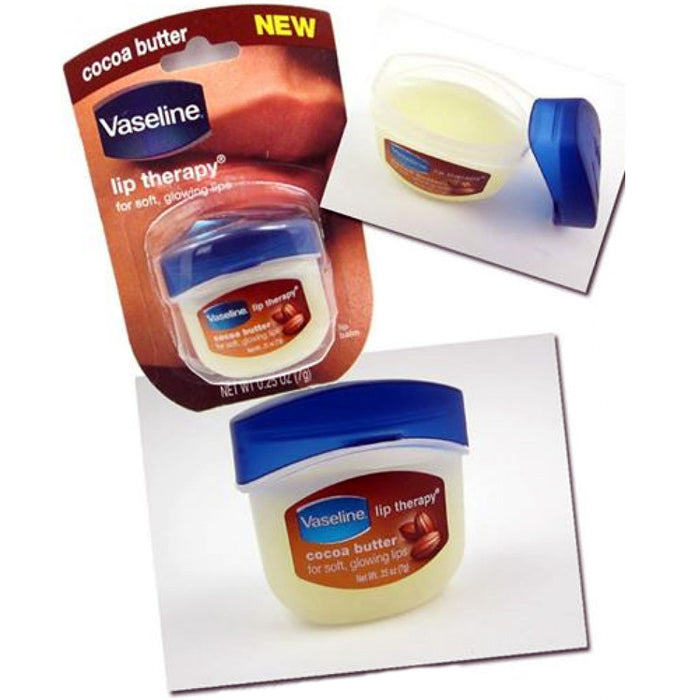 2 Vaseline Lip Therapy Balm Cocoa Butter 0.25 Oz Mini Jar Flavor Petroleum Jelly