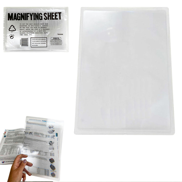 Magnifier Lens Full Page Magnifying Sheet 2X Reading Books Glass Vision Loupe
