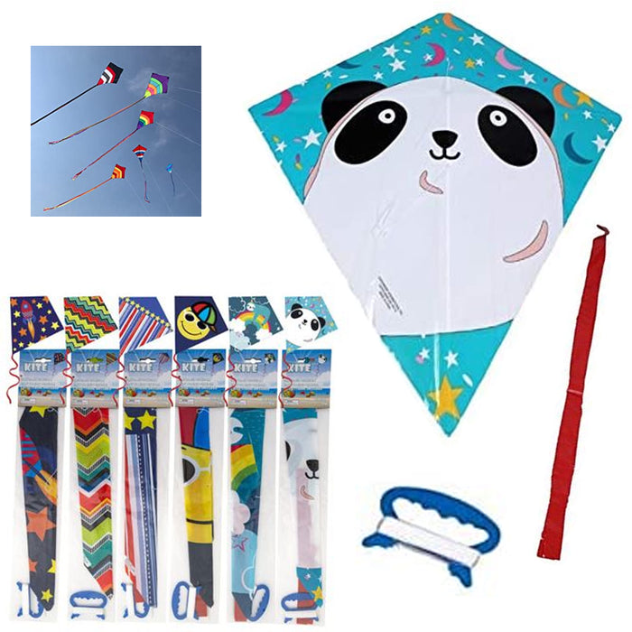 4 Packs Easy Flyer Diamond Kite Fun Kid Beach Fly Park Outdoor Games Plastic Toy