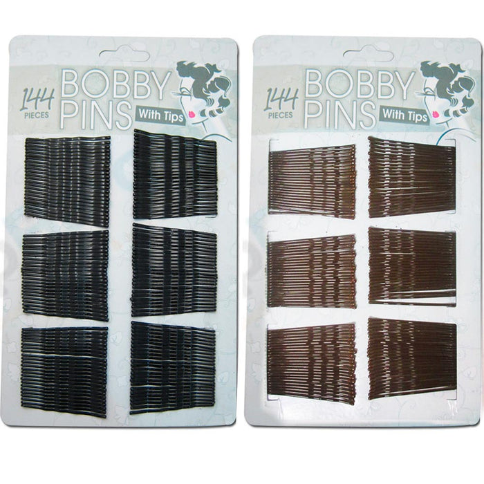144 Pcs Fashion Hair Styling Bobby Pins Ladies Girls Clips Grips Salon Black New