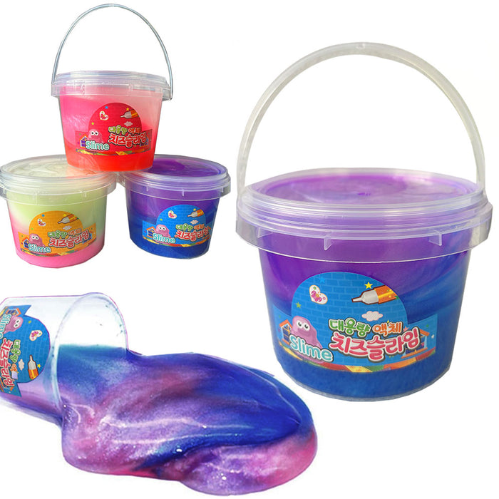 2 Pk Large Glitter Crystal Slime Buckets Goo Putty Squishy Party Favor 17.6oz