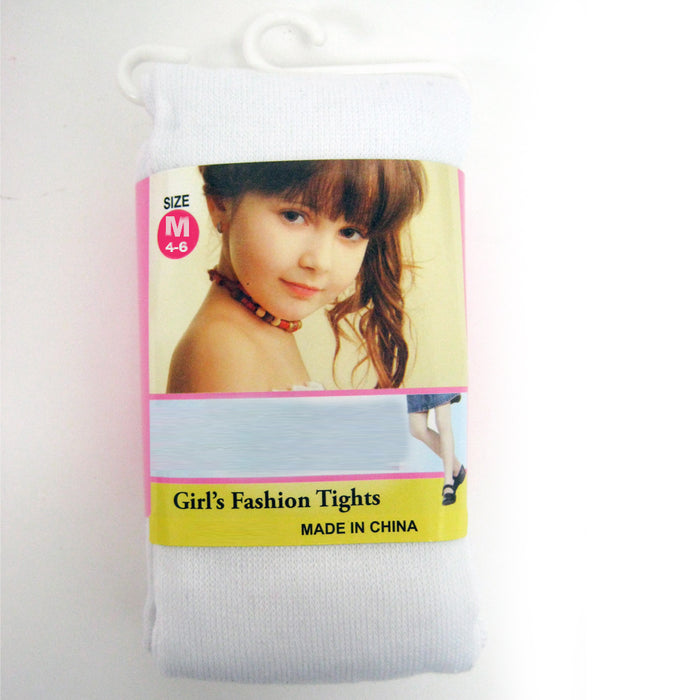 3 Pk Girls Ultra-Soft Footed Dance Stockings Ballet Tights Uniform White M 4-6