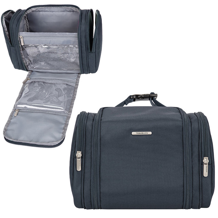 Travelon Anti-Theft Hanging Toiletry Bag Kit RFID Blocking Travel Organizer Blue