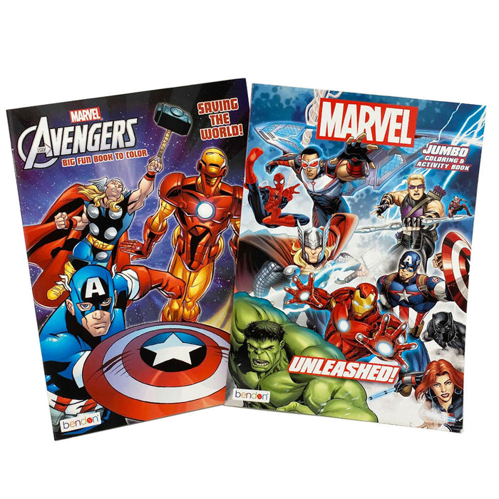 18 PC Marvel Avengers Coloring Books Set Kids Drawing Activity Washable Markers