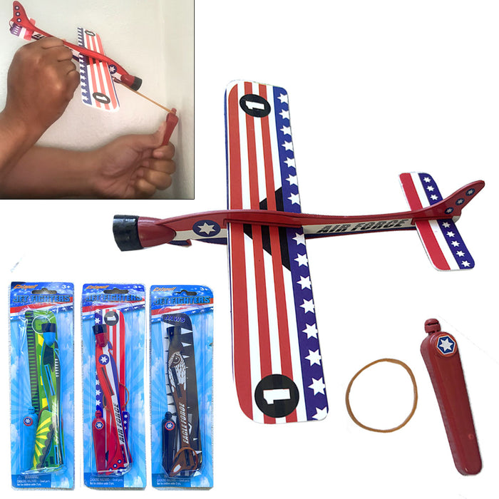 2 Pc Jet Fighter Catapult Sling Shot Finger Slingshot Copter Fun Flying Toy Gift
