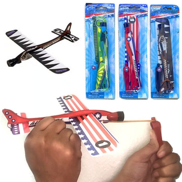 2 Pc Jet Fighter Catapult Sling Shot Finger Slingshot Copter Fun Flying Toy Gift