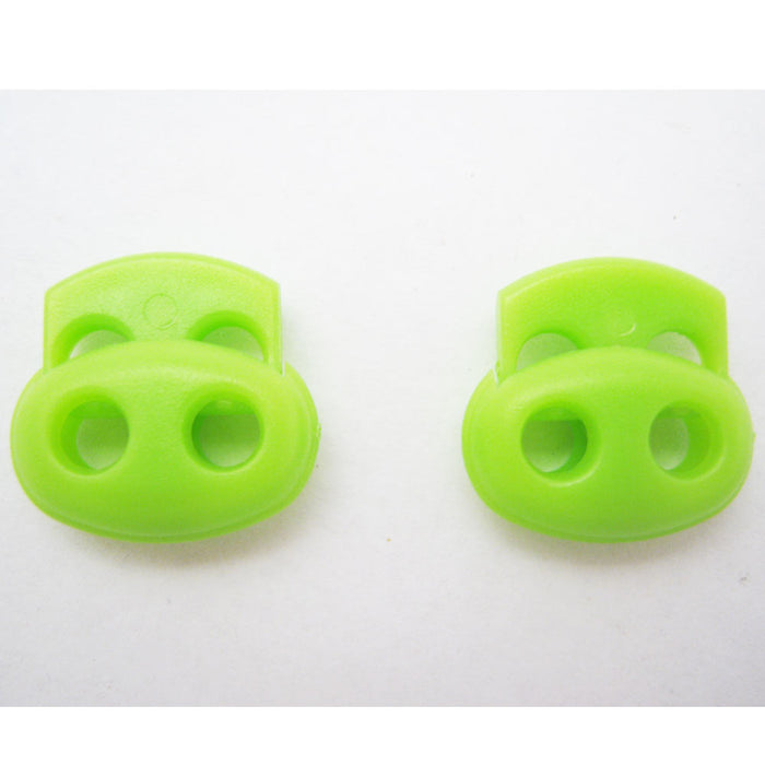 2 Shoe Lace Buckle Stopper Shoelace Rope Clamp Cord Lock Run Sports Clips Green