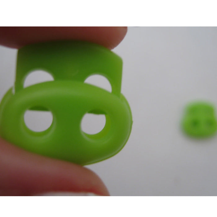 2 Shoe Lace Buckle Stopper Shoelace Rope Clamp Cord Lock Run Sports Clips Green