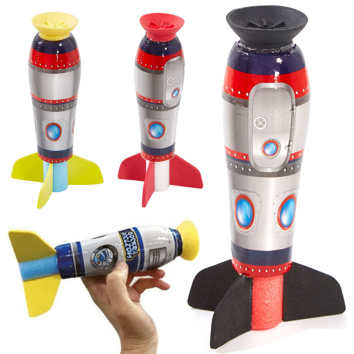 2 Pc Suction Rocket Launcher Foam Catapult Blast Off Fun Flying Toy Party Favors