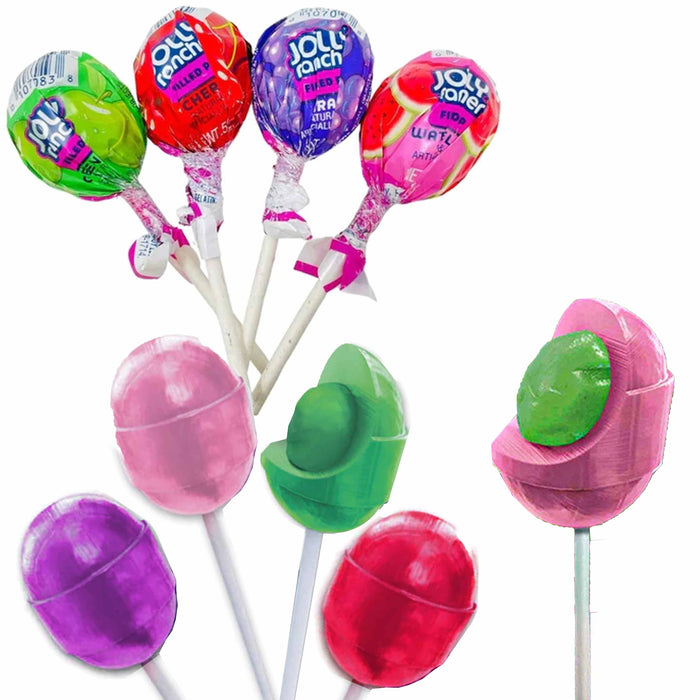 60 Pc Jolly Rancher Filled Lollipops Fruit Flavors Sucker Chew Candy Variety Bag