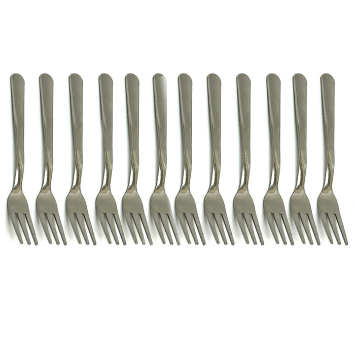 12 Pc 5-5/8" Oyster Forks Stainless Steel Tasting Utensils Seafood Crab Cocktail