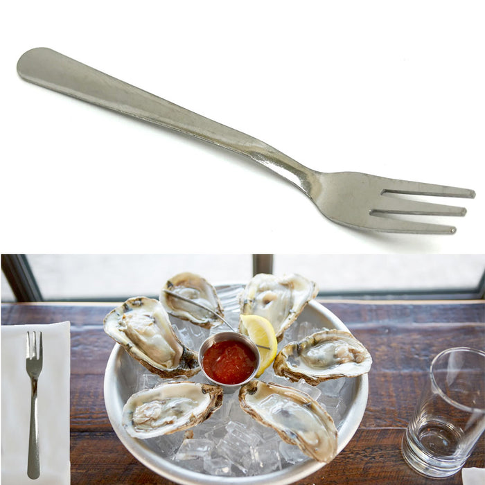 24 Pc Mini Stainless Steel Forks 5-5/8" Cocktail Oyster Crab Tasting Appetizers