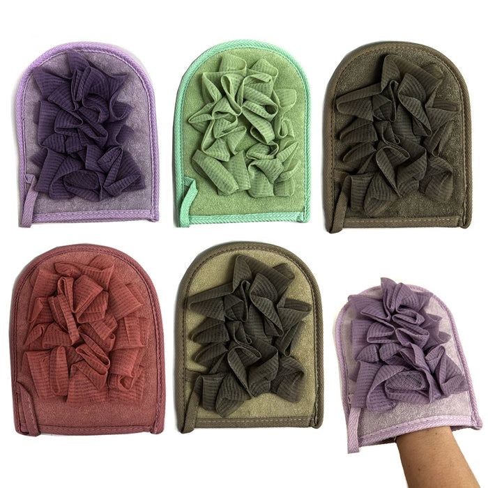 1 Exfoliating Gloves Spa Bath Sponge Mitts Shower Soap Loofah Skin Body Scrubber