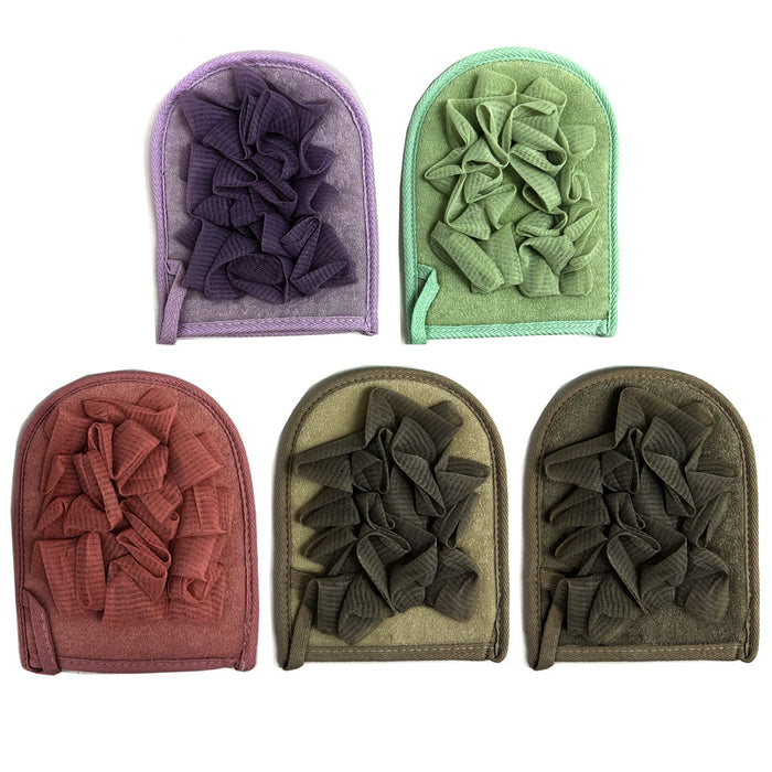 2 Pc Deep Exfoliating Gloves Remove Dead Skin Sponge Shower Mitt Loofah Scrubber