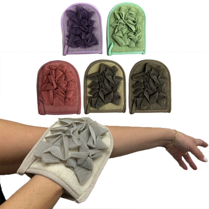 1 Exfoliating Gloves Spa Bath Sponge Mitts Shower Soap Loofah Skin Body Scrubber