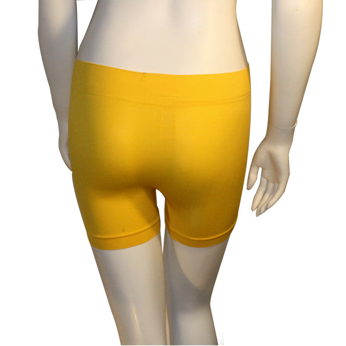 Bright Yellow Seamless Basic Athletic Layering Shorts Leggings Spandex ONE SIZE